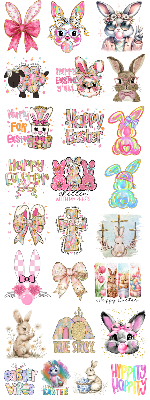 Pastel Easter Youth I 60" DTF Ready to Ship Gang Sheet