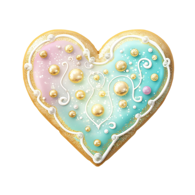 Pastel Heart Christmas Cookie DTF (direct-to-film) Transfer