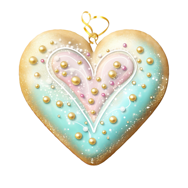 Pastel Heart Ornament DTF (direct-to-film) Transfer