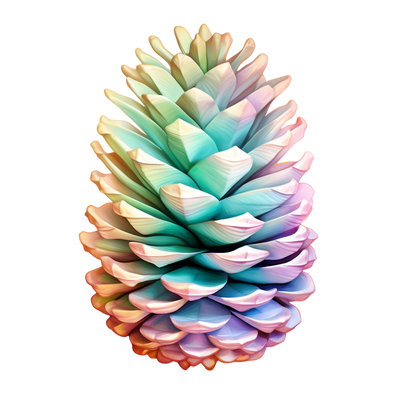 Pastel Pinecone With Yellow on Top DTF (direct-to-film) Transfer