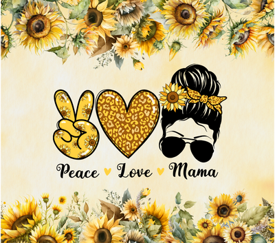 Peace Love Mama UV DTF Wrap for 20 oz Skinny Tumbler