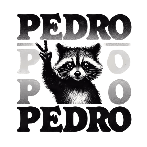 Pedro Raccoon Peace DTF (direct-to-film) Transfer