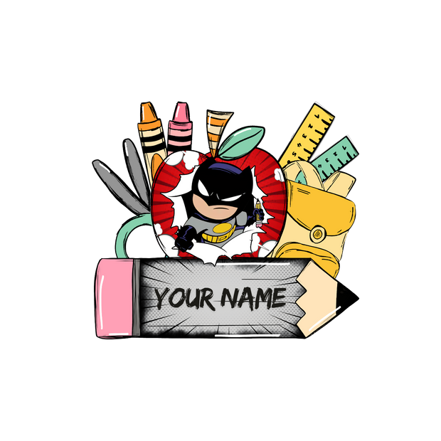 Personalize Batman & Apple DTF (direct-to-film) Transfer