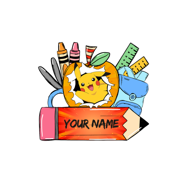 Personalize Orange Pencil DTF (direct-to-film) Transfer