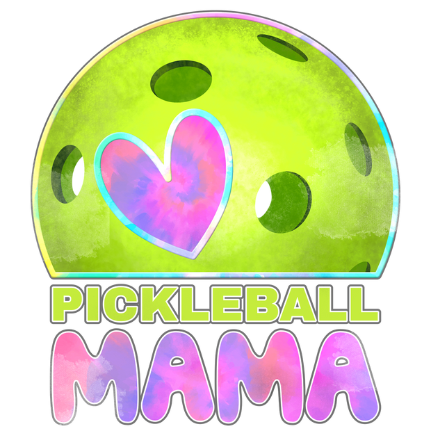 Pickleball Mama with a Heart DTF (direct-to-film) Transfer