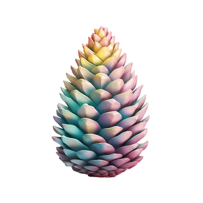 Pinecone With Pastel Colors DTF (direct-to-film) Transfer