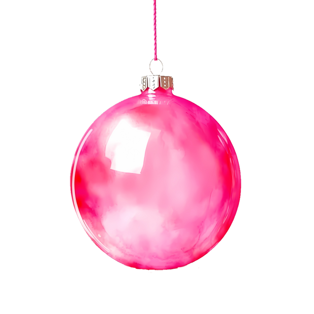 Pink Ball Ornament DTF (direct-to-film) Transfer