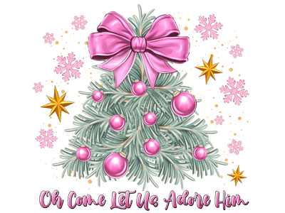 Pink Balls on Tree Adore Him DTF (direct-to-film) Transfer