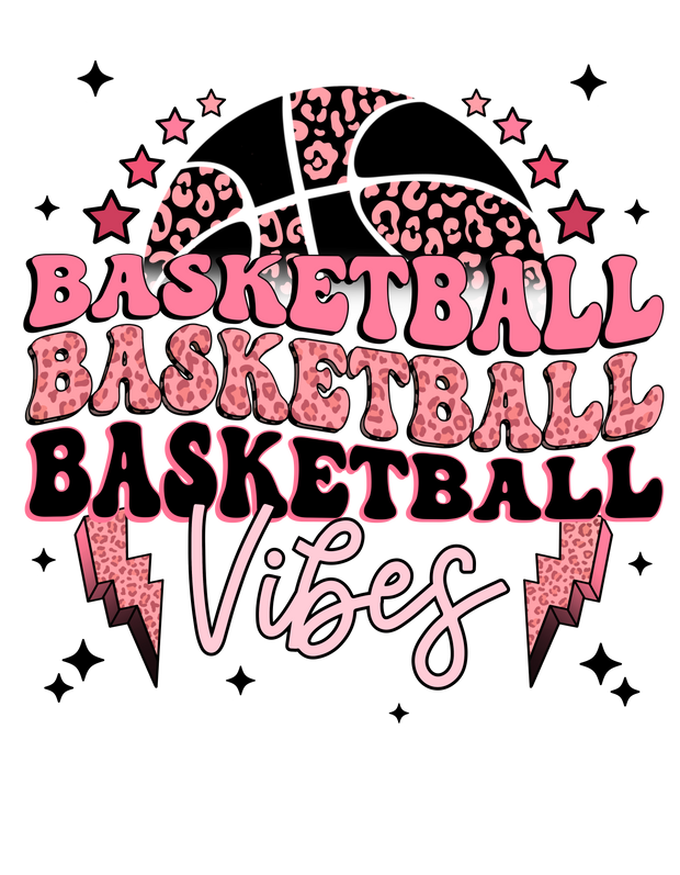 Pink Basketball Vibes DTF (direct-to-film) Transfer