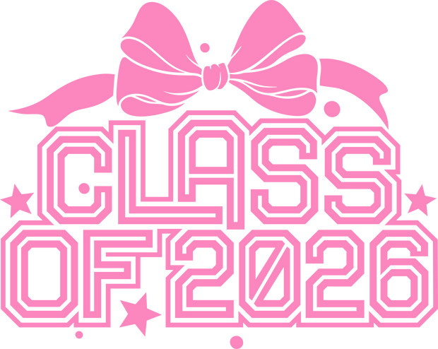 Pink Class of 2026 Coquette Bow DTF (direct-to-film) Transfer