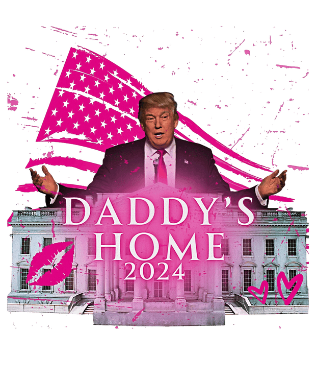 Pink Flag Lips Trump Home 2024 DTF (direct-to-film) Transfer