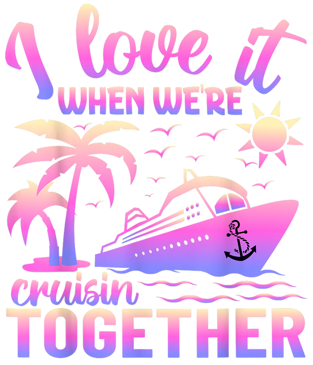 Pink & Purple Cruisin Together DTF (direct-to-film) Transfer