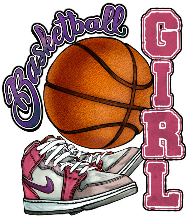 Pink and Purple Nike Girls Basketball DTF (direct-to-film) Transfer