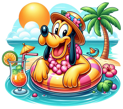 Pluto in Beach DTF (direct-to-film) Transfer