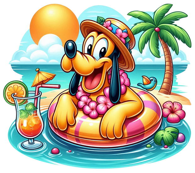 Pluto in Beach DTF (direct-to-film) Transfer