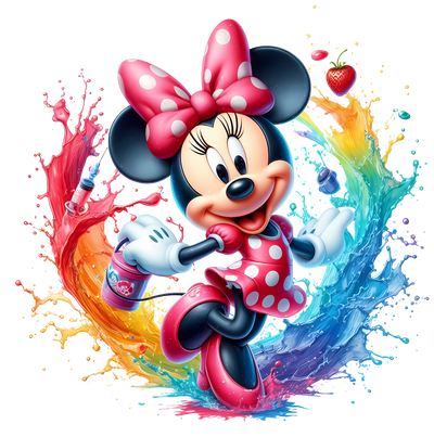 Polka Dot Minnie Color Drip DTF (direct-to-film) Transfer