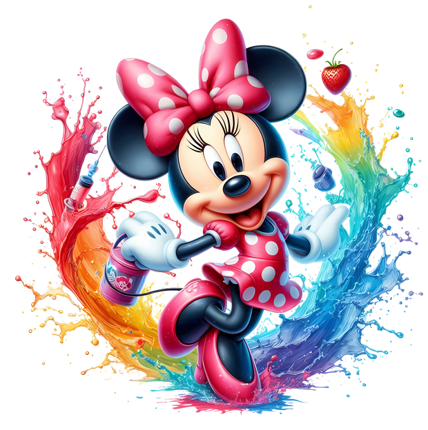 Polka Dot Minnie Color Drip DTF (direct-to-film) Transfer