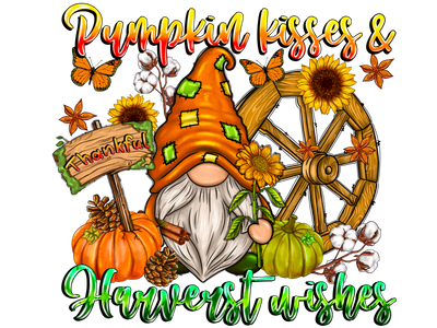 Pumpkin Kisses Harvest Wishes DTF (direct-to-film) Transfer