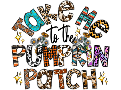 Pumpkin Patch Multi Pattern Font DTF (direct-to-film) Transfer