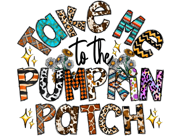 Pumpkin Patch Multi Pattern Font DTF (direct-to-film) Transfer