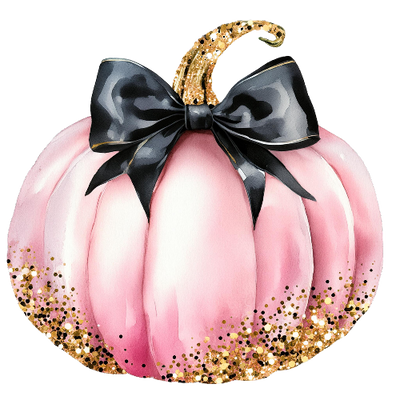 Pumpkin Pink With Gold 7 Halloween DTF (direct-to-film) Transfer