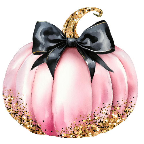 Pumpkin Pink With Gold 7 Halloween DTF (direct-to-film) Transfer