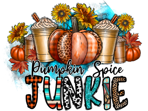 Pumpkin Spice Junkie DTF (direct-to-film) Transfer