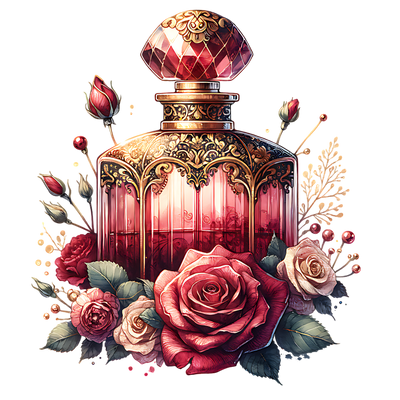 RED PERFUME BOTTLE DTF (direct-to-film) Transfer