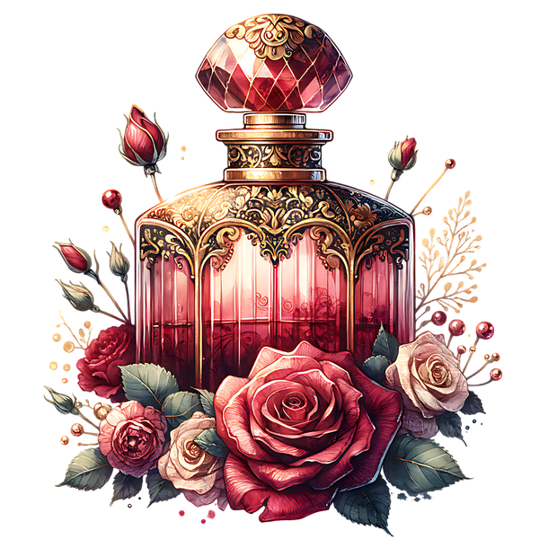 RED PERFUME BOTTLE DTF (direct-to-film) Transfer