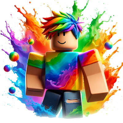 Rainbow Hair Roblox Color Drip DTF (direct-to-film) Transfer