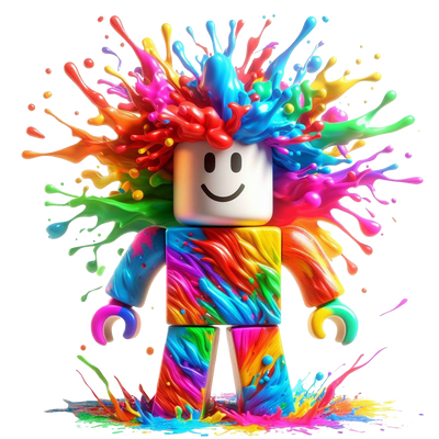 Rainbow Splash Color Drip Roblox DTF (direct-to-film) Transfer