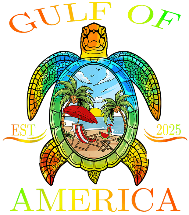 Rainbow Turtle Gulf of America DTF (direct-to-film) Transfer