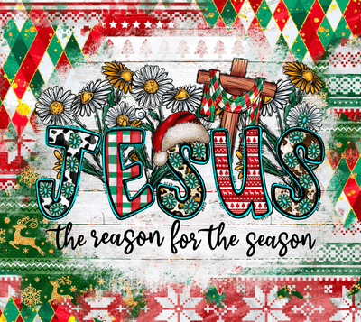 Reason for the Season Christmas Pattern DTF (direct-to-film) Transfer