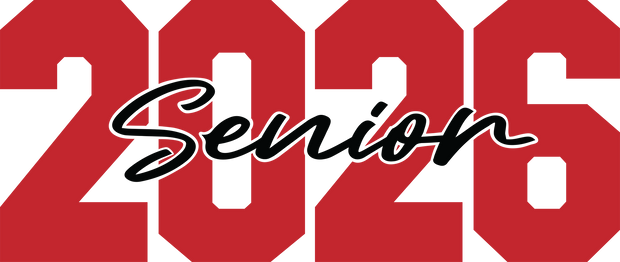 Red 2026 Senior Varsity DTF (direct-to-film) Transfer