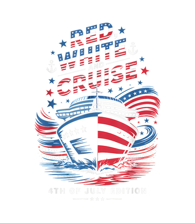 Red White Cruise Flag Ship DTF (direct-to-film) Transfer
