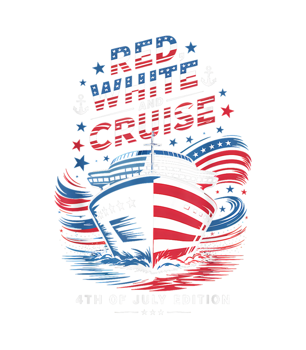 Red White Cruise Flag Ship DTF (direct-to-film) Transfer