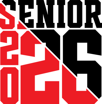 Red & Black Split Senior 2026 DTF (direct-to-film) Transfer