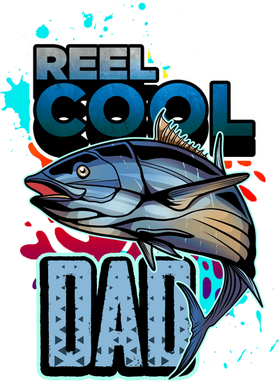 Reel Cool Dad & Fish DTF (direct-to-film) Transfer