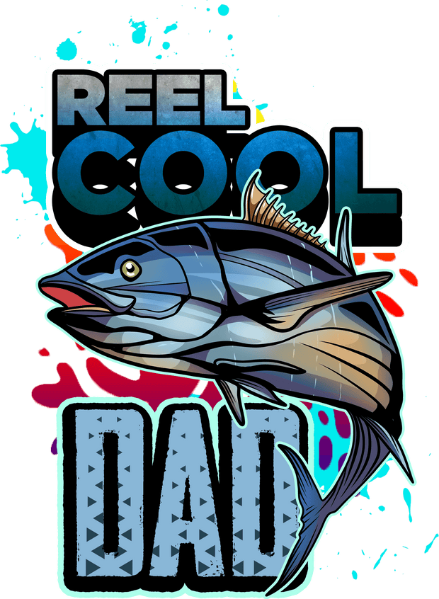 Reel Cool Dad & Fish DTF (direct-to-film) Transfer
