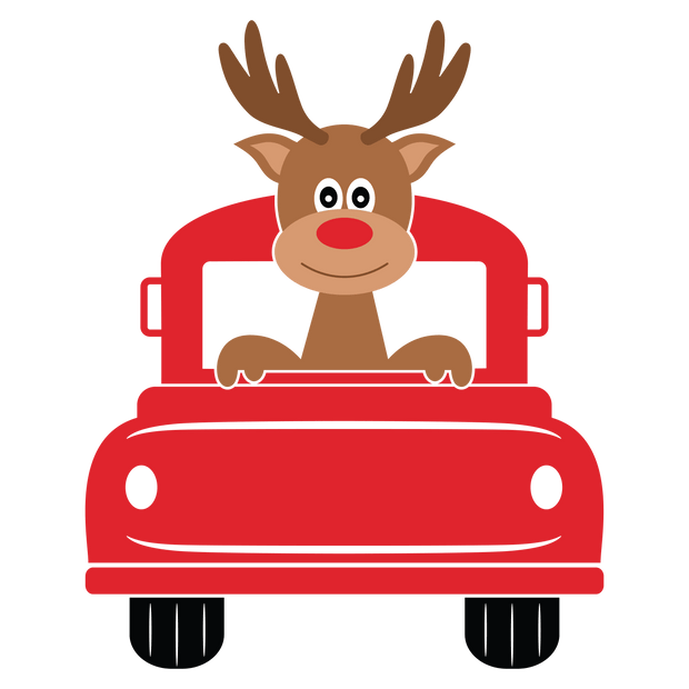 Reindeer Truck Direct to Film DTF Transfer - Twisted Image Transfers