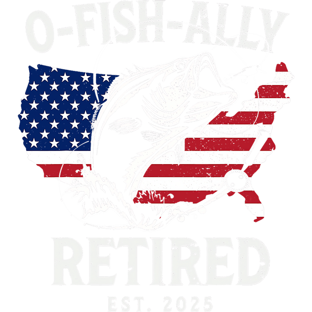 Retired White Fish & USA DTF (direct-to-film) Transfer