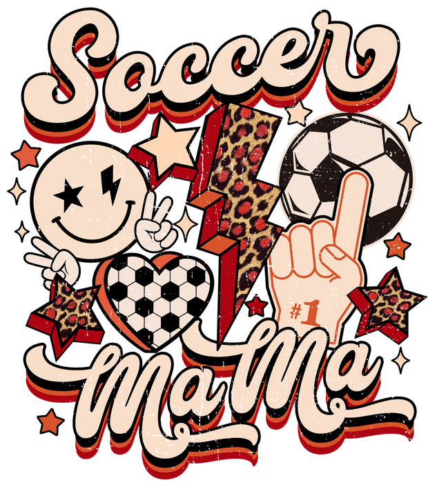 Retro Soccer Mama Beige DTF (direct-to-film) Transfer