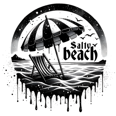 SALTY BEACH DARK BEACH DTF (direct-to-film) Transfer