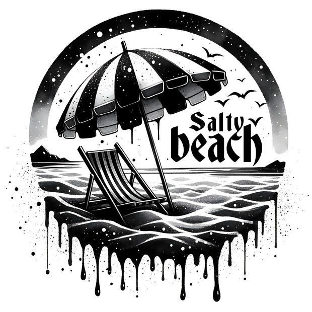 SALTY BEACH DARK BEACH DTF (direct-to-film) Transfer