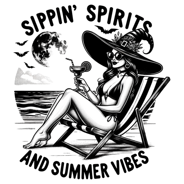 SIPPIN SPIRITS AND SUMMER VIBES 2 DTF (direct-to-film) Transfer