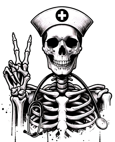 SKELETON NURSE DTF (direct-to-film) Transfer