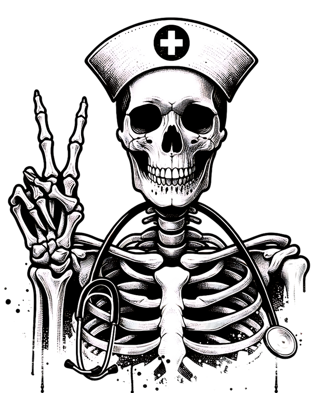 SKELETON NURSE DTF (direct-to-film) Transfer