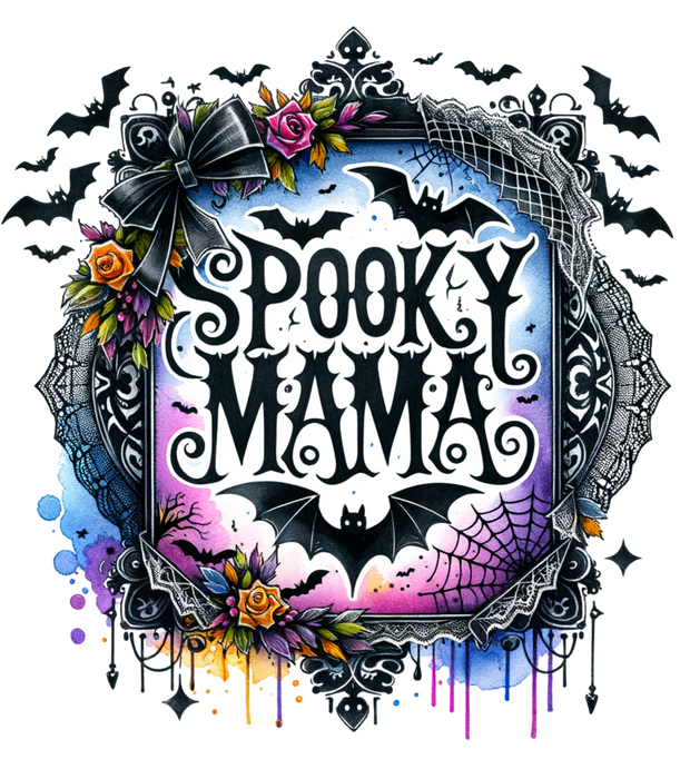 SPOOKY MAMA WATERCOLOR DESIGN DTF (direct-to-film) Transfer