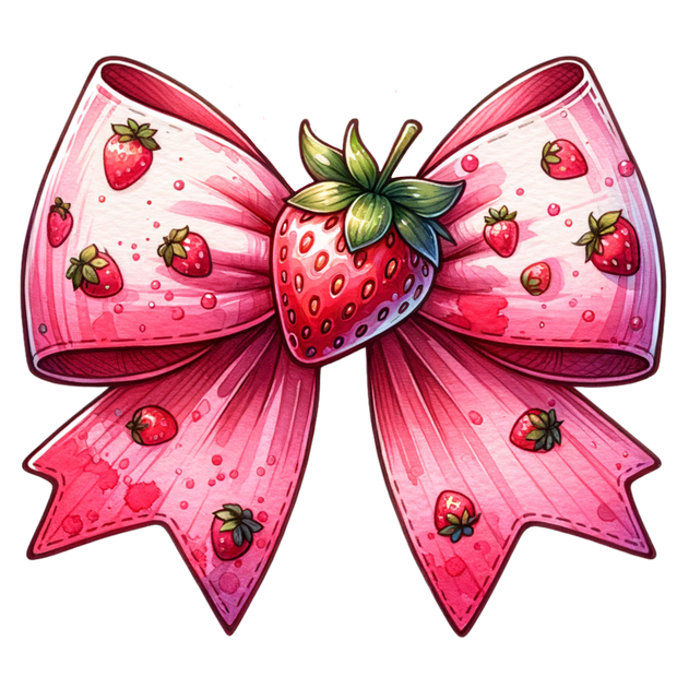 STRAWBERRY BOW CLIPART DTF (direct-to-film) Transfer