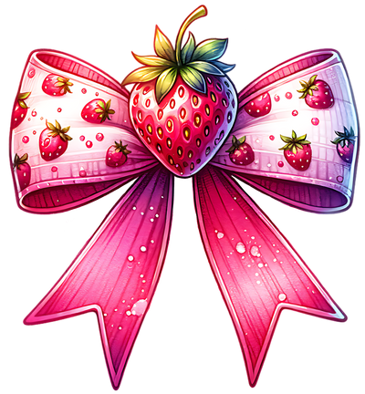 STRAWBERRY BOW CLIPART DTF (direct-to-film) Transfer